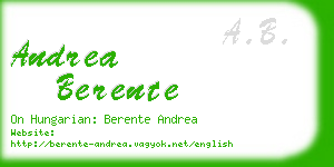 andrea berente business card